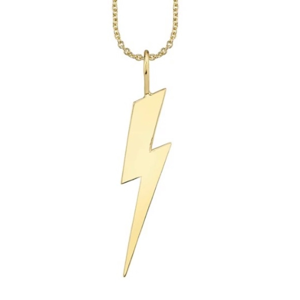 Pure gold large lightening bolt charm
